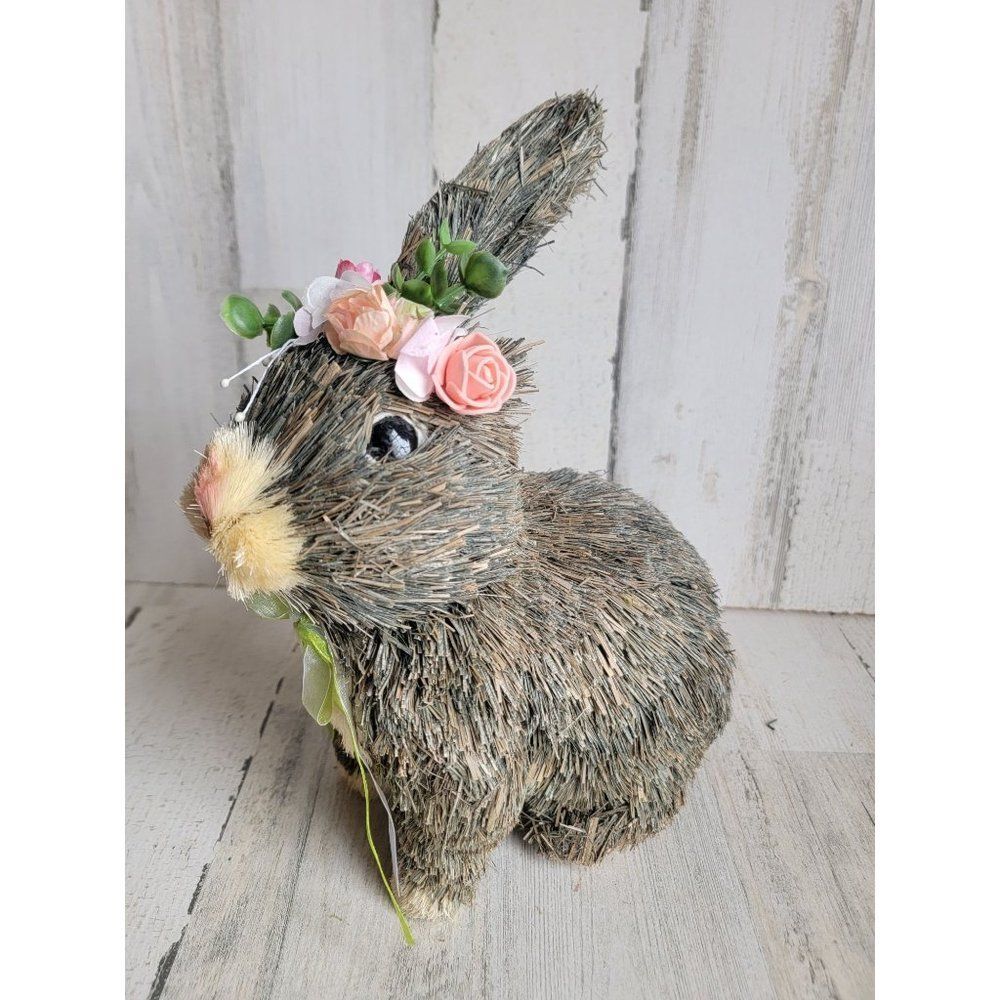 Easter AS IS bristle brush bunny flower floral spring home decor